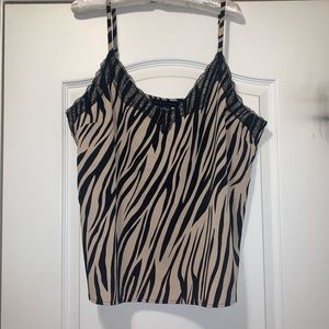 Sanctuary lace trim zebra camisole